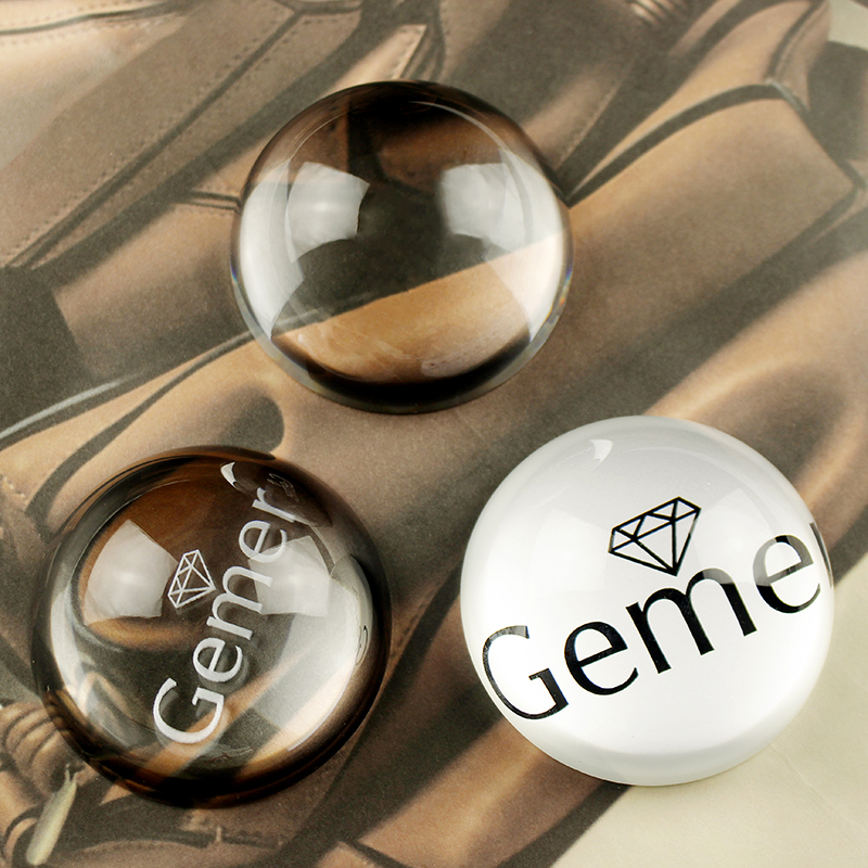 Paper Weight Crystal - Custom Crystal Hemisphere Glass Half Ball