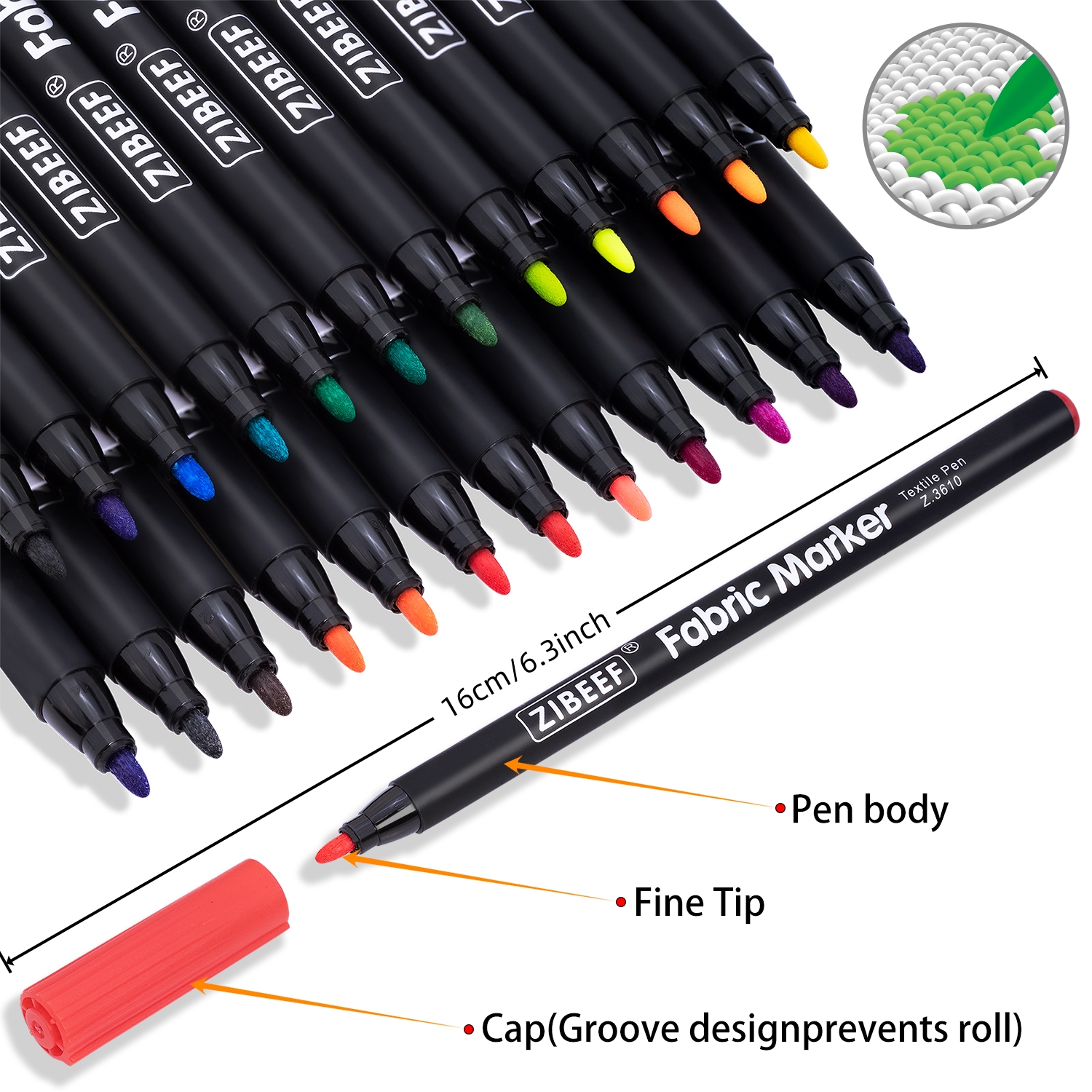 12/24 Color Fabric Markers-Fin - đánh giá và giá Correction Pen Fine