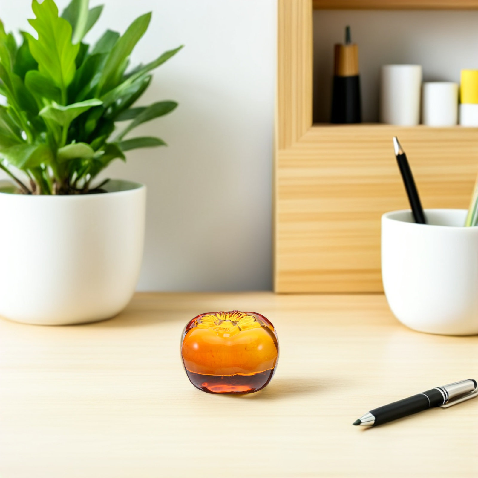 Realistic Glass Persimmon Pape - đánh giá và giá Book Weight Glass