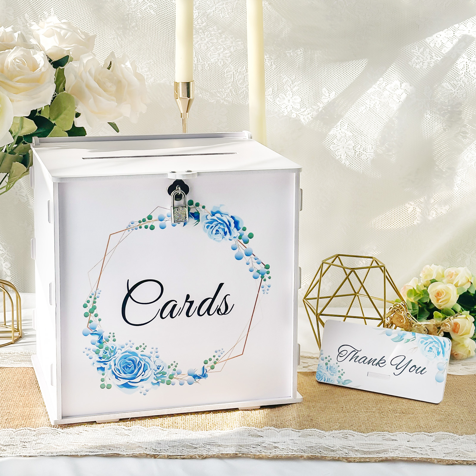 White Wedding Card Box with Lo - đánh giá và giá Card Index Box