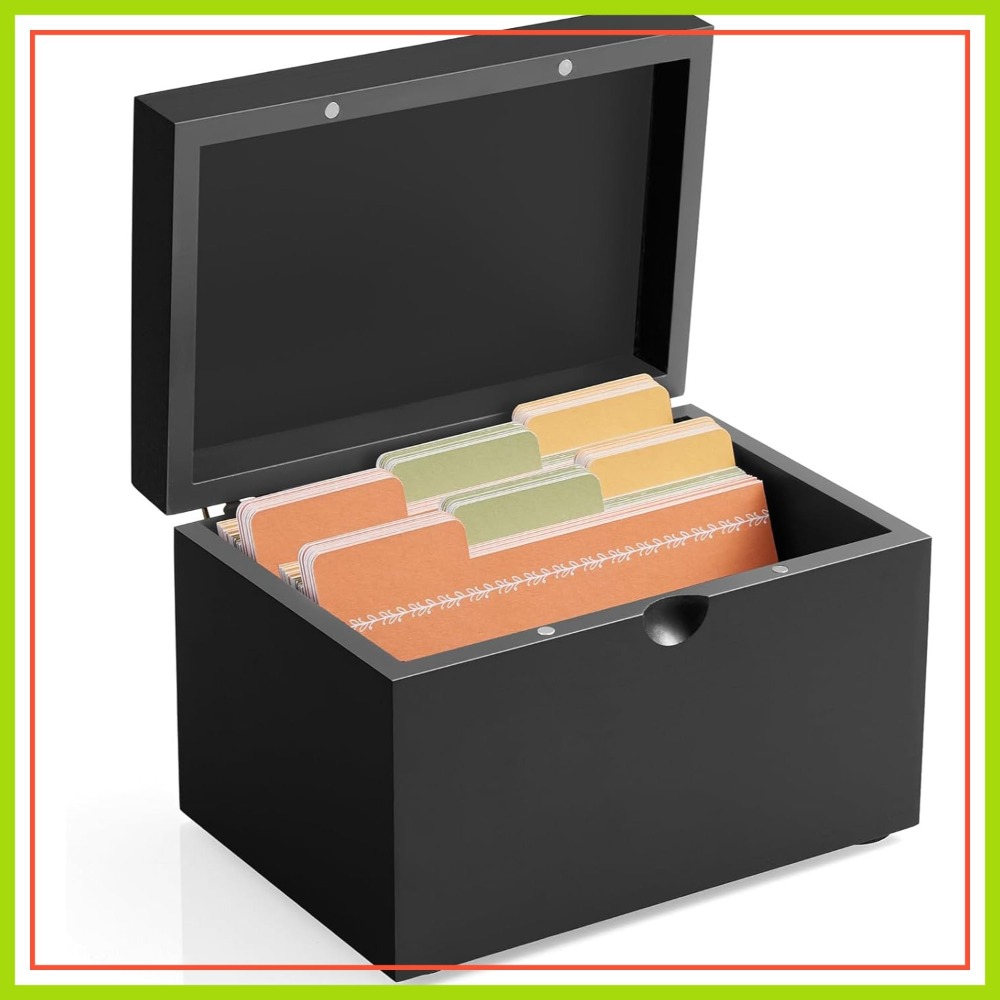 Wooden 3x5 Index Card Holder w - đánh giá và giá Card Index Box
