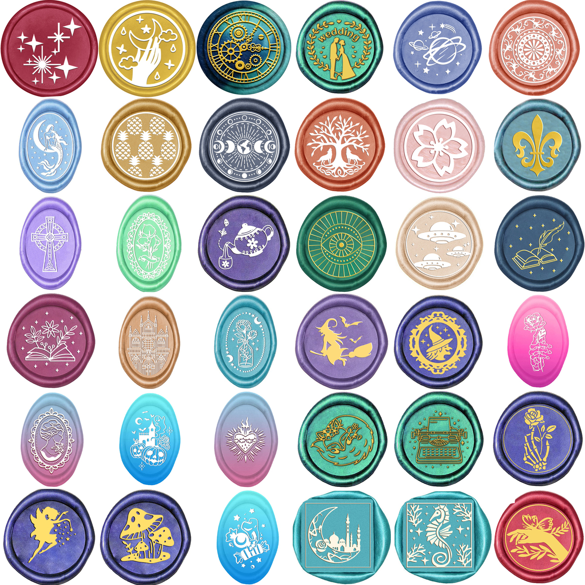 1pc Oval/Round/Square Mixed Wa - đánh giá và giá Wax Seal Stamp Set
