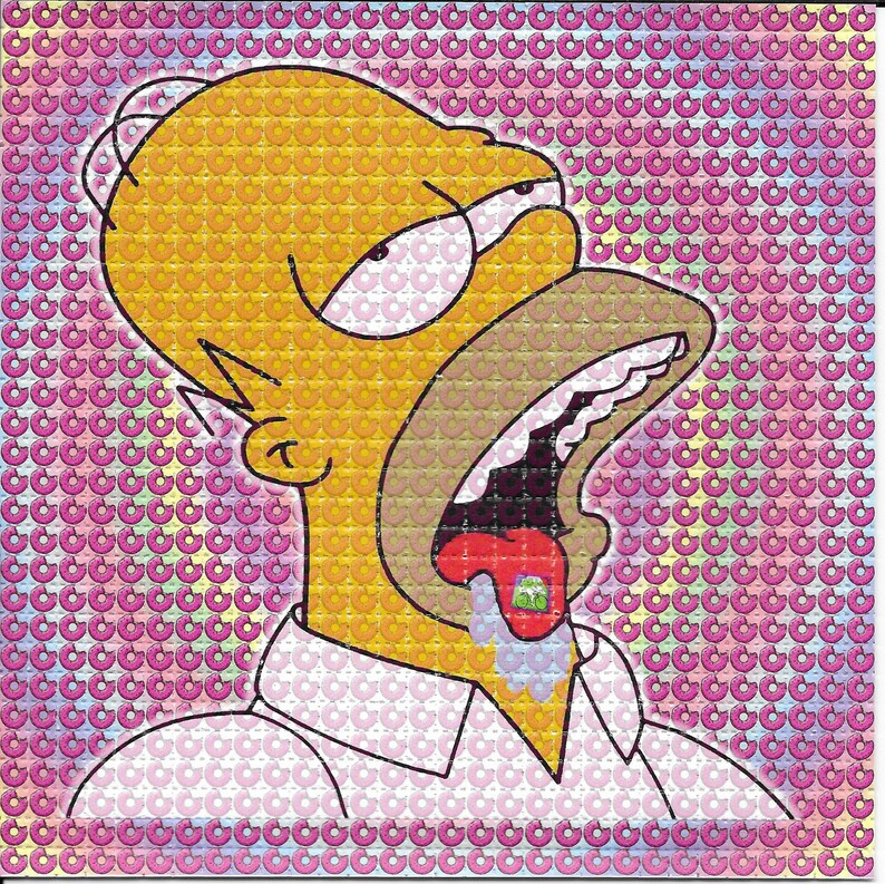 Doped Homer Psychedelic Acid F - đánh giá và giá Ink Blotter Paper