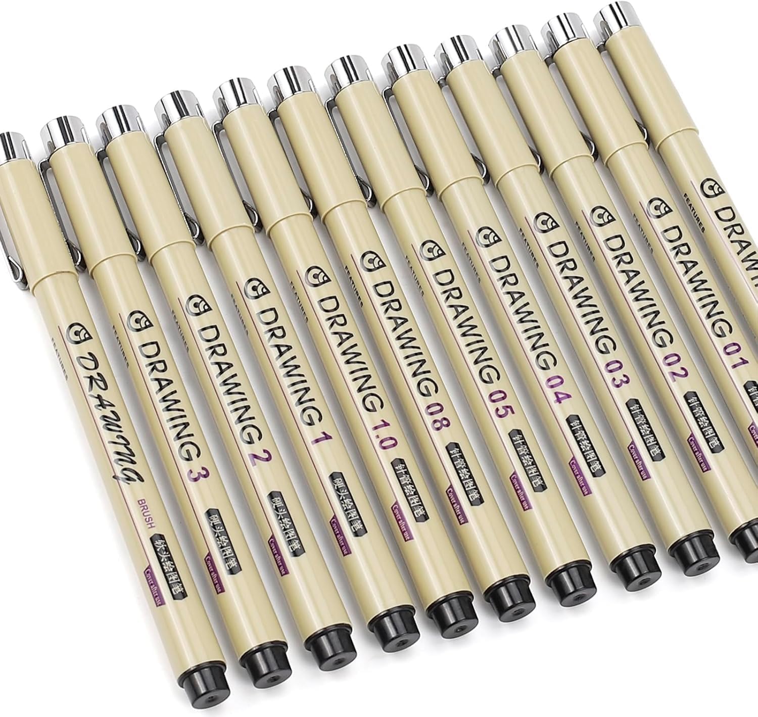 12 Black Micro Fineliner Drawi - đánh giá và giá Archive Box Set
