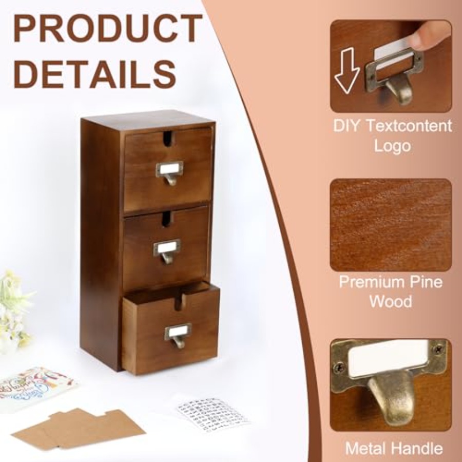 Index Card Holder x5 Wooden Ca - đánh giá và giá Card Index Box