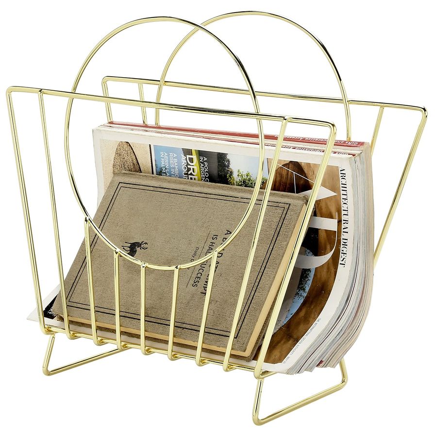 MidCentury Brass Plated Metal  - đánh giá và giá Magazine Holder Rack
