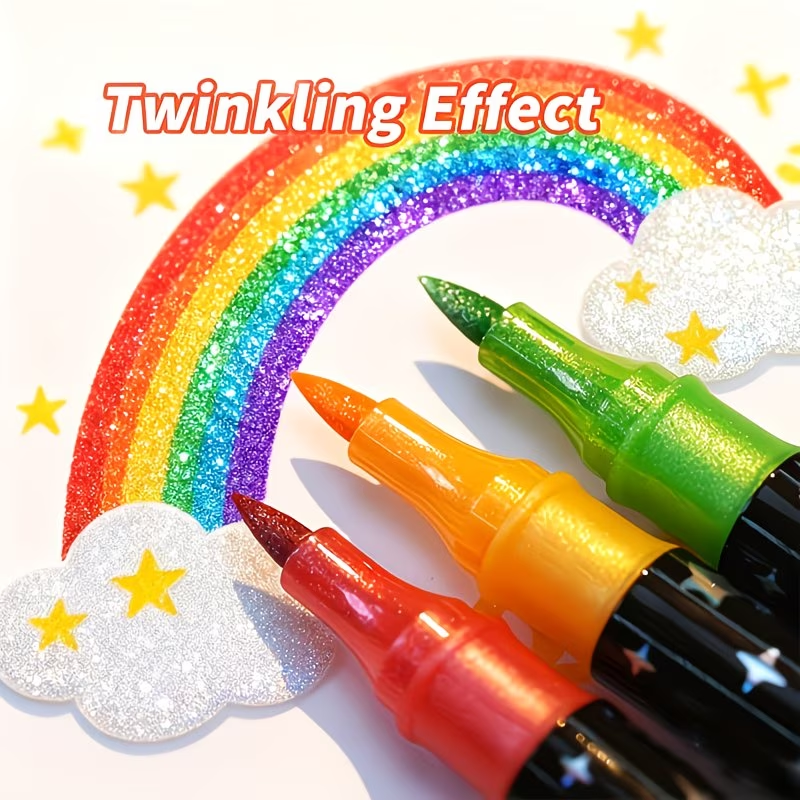 24 Colors Double Head Glitter  - đánh giá và giá Correction Pen Fine